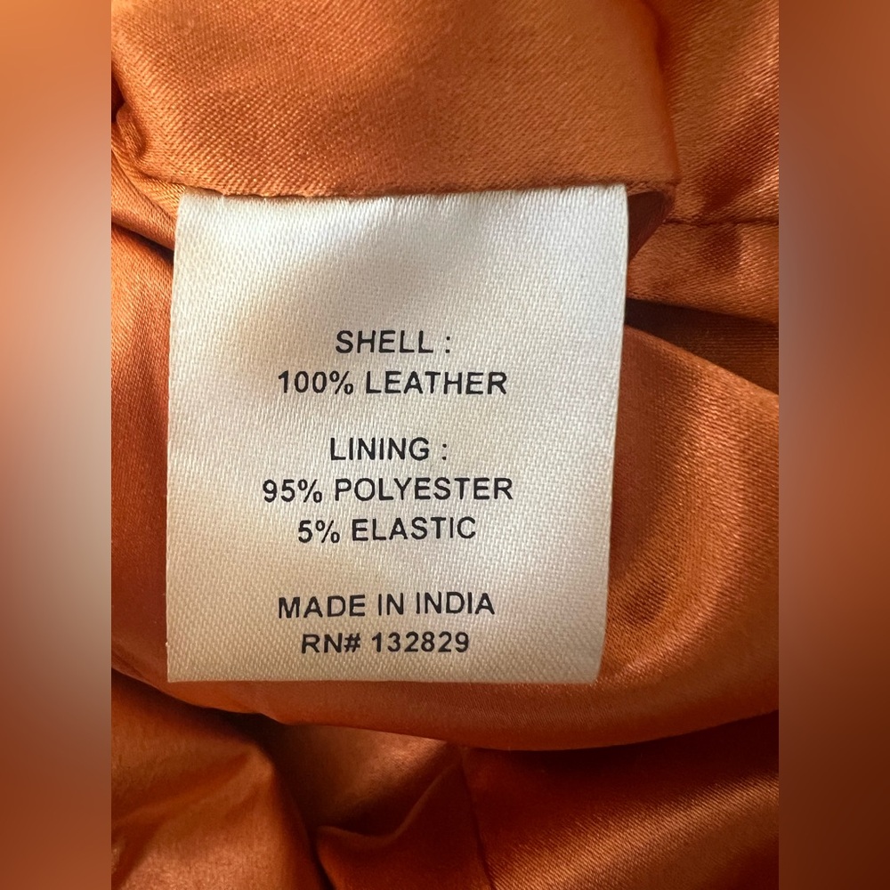 Camila Coelho Clementine Leather Skirt in Orange, Size Medium - Picture 10 of 10